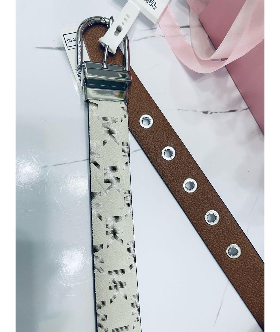 MICHAEL KORS Белый кожаный ремень, фото 3