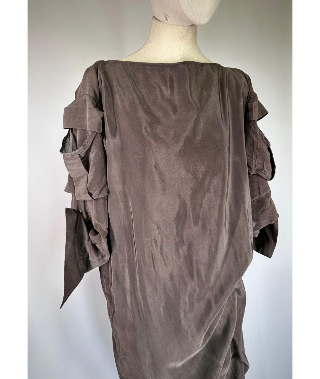 HAIDER ACKERMANN Серое полиэстеровое повседневное платье, фото 3