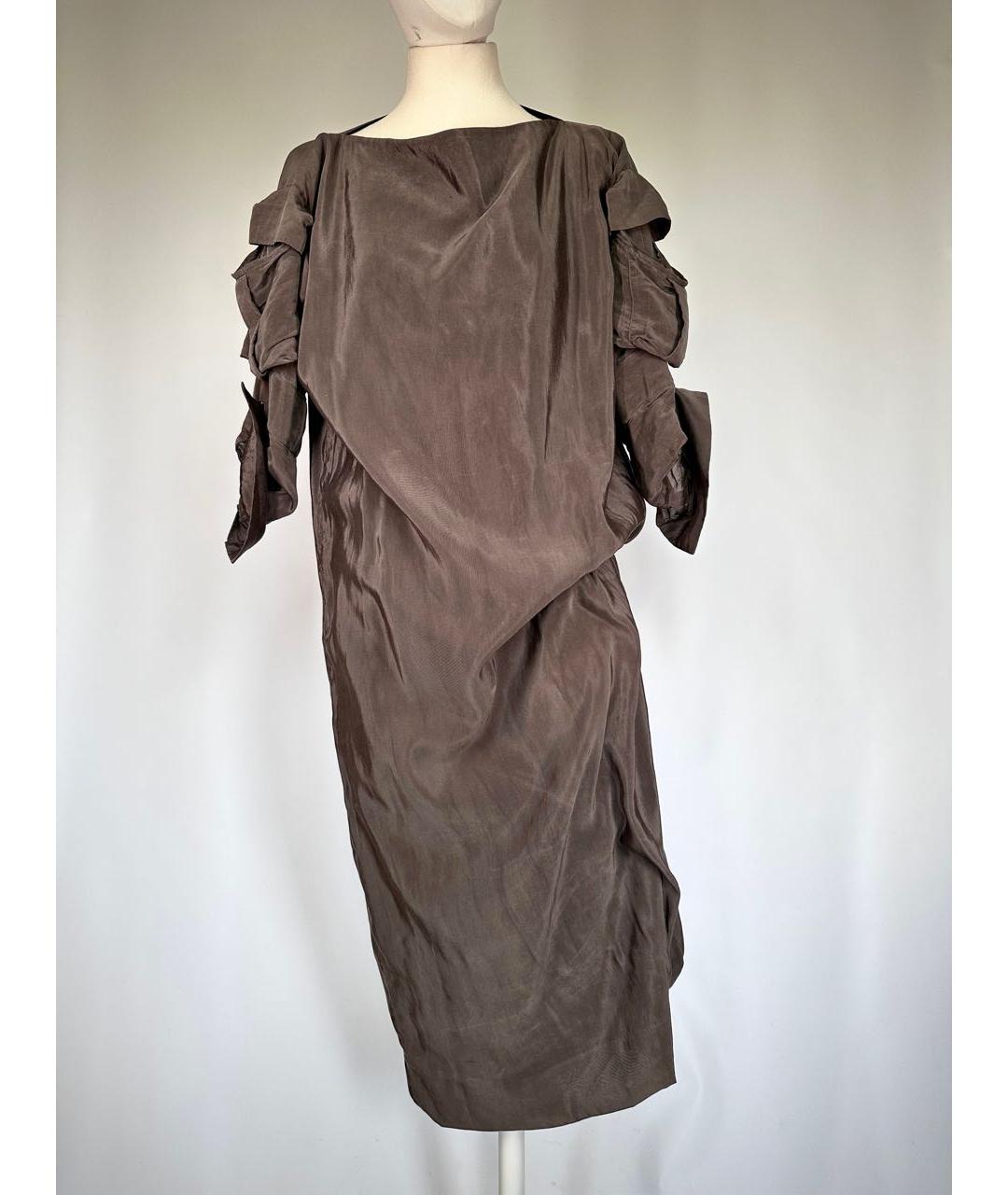 HAIDER ACKERMANN Серое полиэстеровое повседневное платье, фото 9