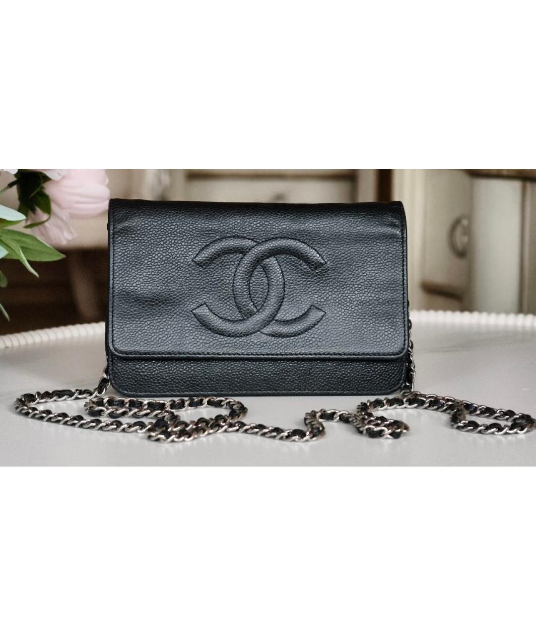 CHANEL Черная кожаная сумка с короткими ручками, фото 8