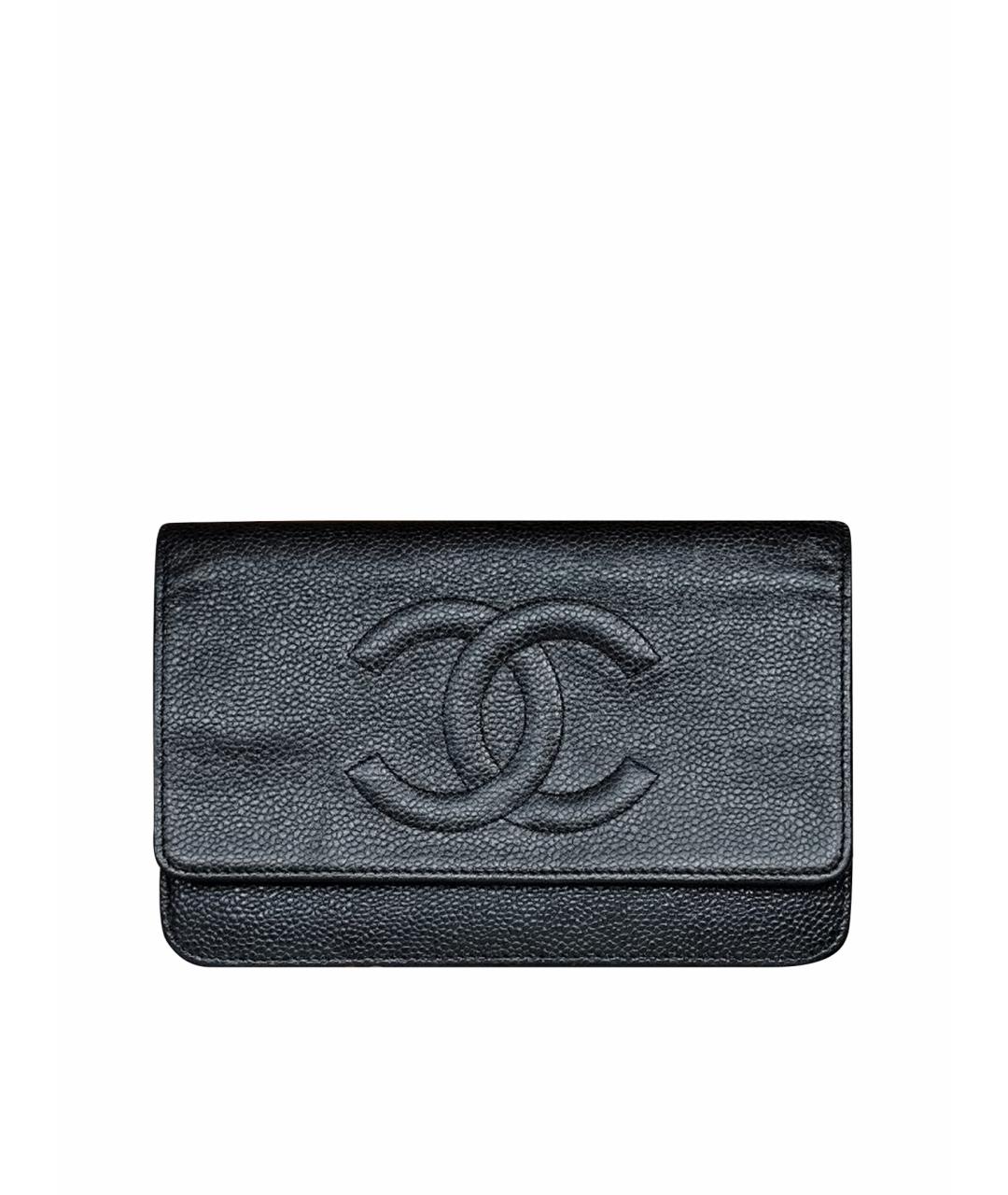CHANEL Черная кожаная сумка с короткими ручками, фото 1