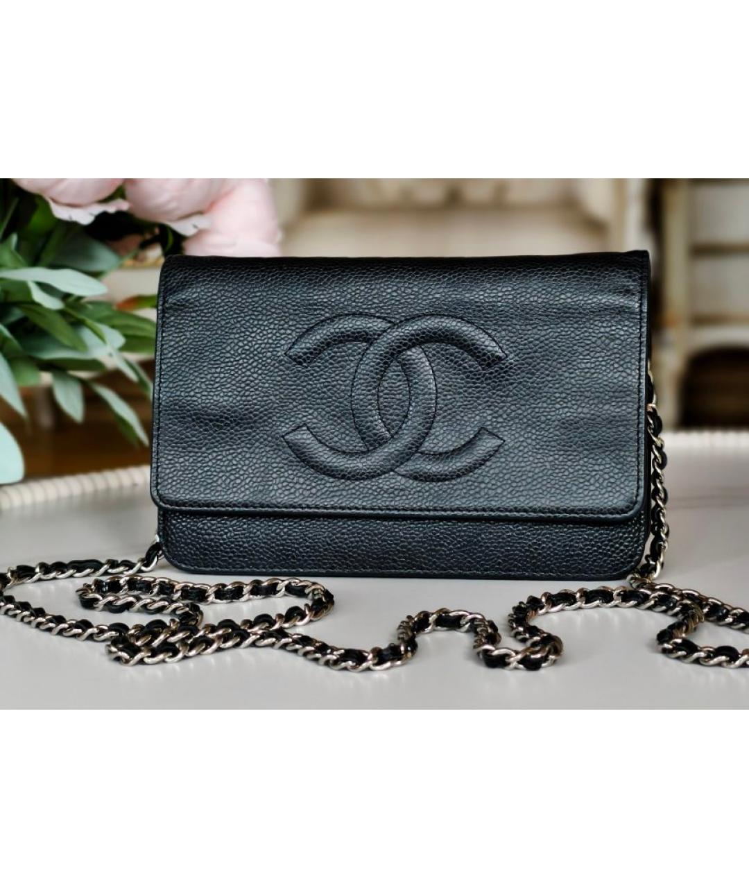 CHANEL Черная кожаная сумка с короткими ручками, фото 2