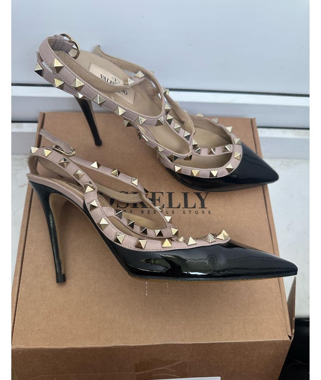 VALENTINO Черные босоножки из лакированной кожи, фото 9