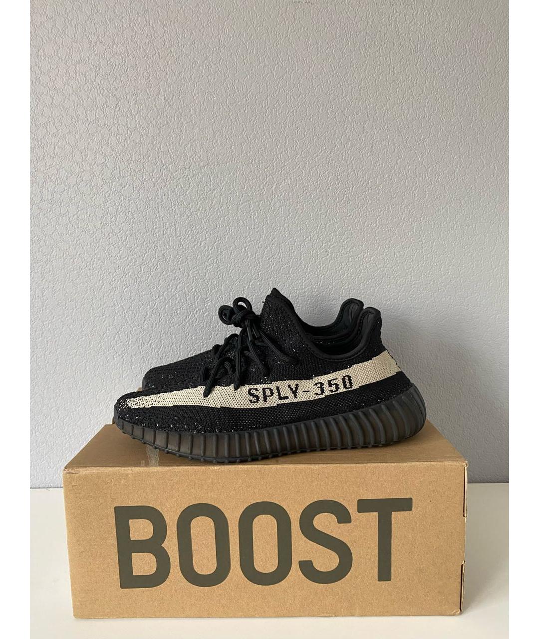 ADIDAS YEEZY Черные текстильные низкие кроссовки / кеды, фото 3