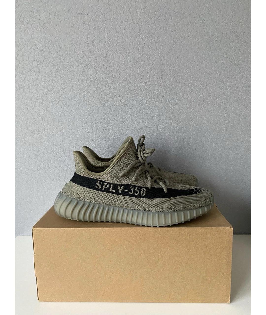 ADIDAS YEEZY Серые текстильные низкие кроссовки / кеды, фото 4