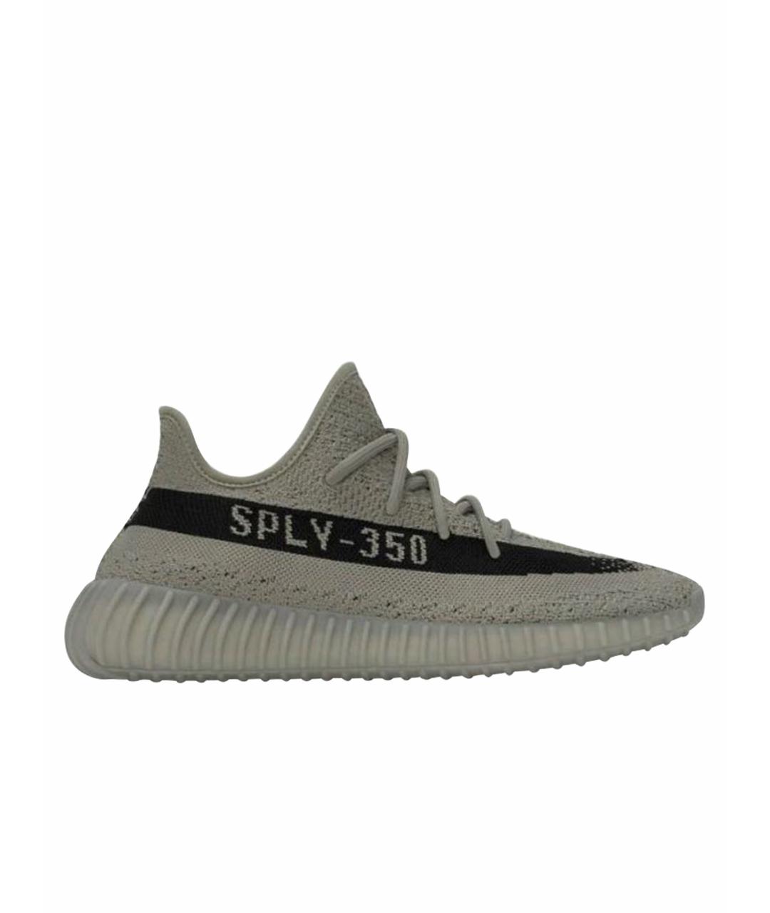 ADIDAS YEEZY Серые текстильные низкие кроссовки / кеды, фото 1