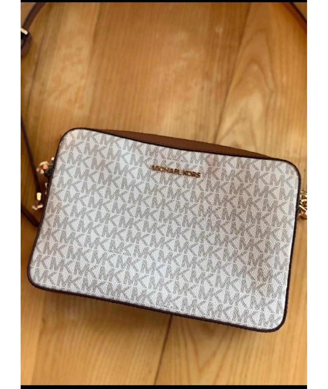 MICHAEL KORS Белая сумка через плечо из искусственной кожи, фото 2