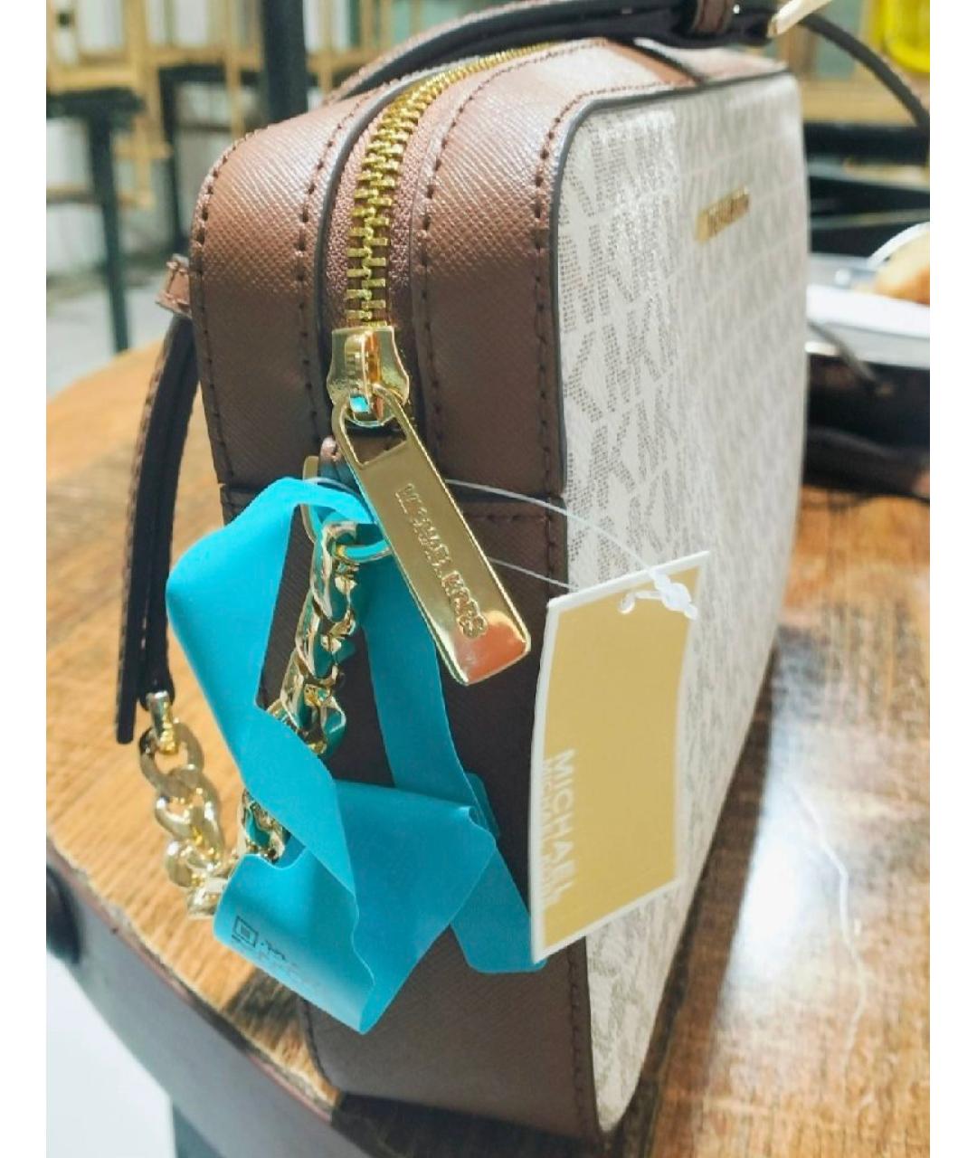MICHAEL KORS Белая сумка через плечо из искусственной кожи, фото 4