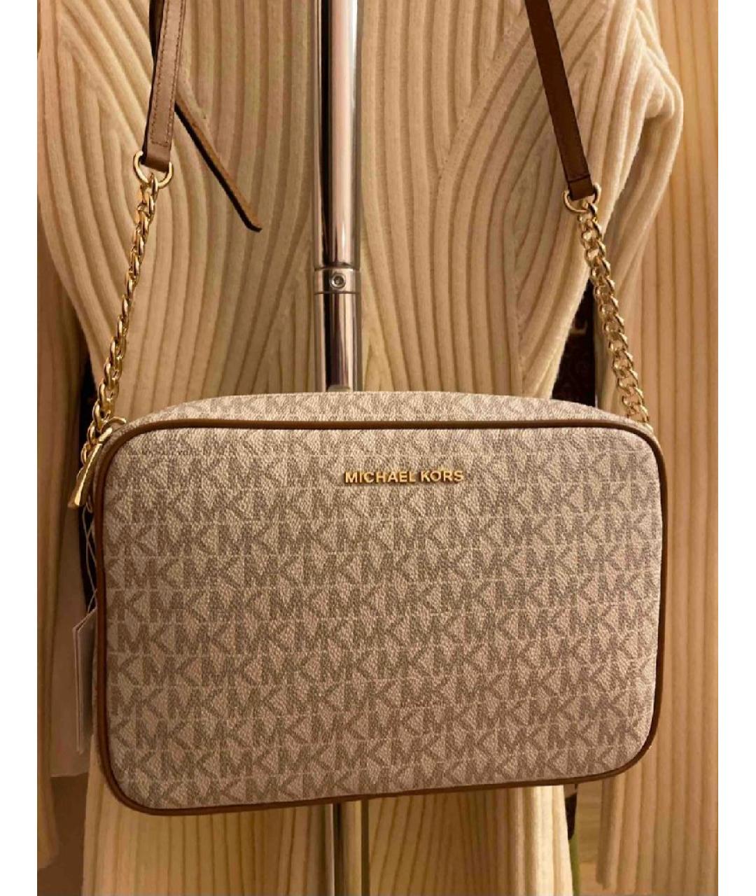 MICHAEL KORS Белая сумка через плечо из искусственной кожи, фото 5