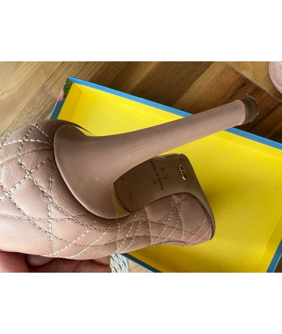 CHRISTIAN DIOR Кожаные лодочки на низком каблуке, фото 4