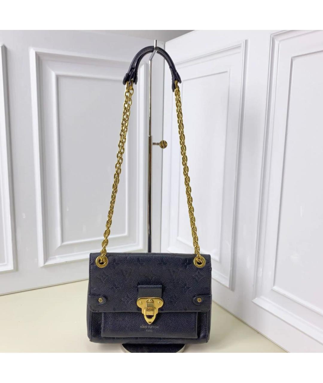 LOUIS VUITTON Черная кожаная сумка через плечо, фото 7