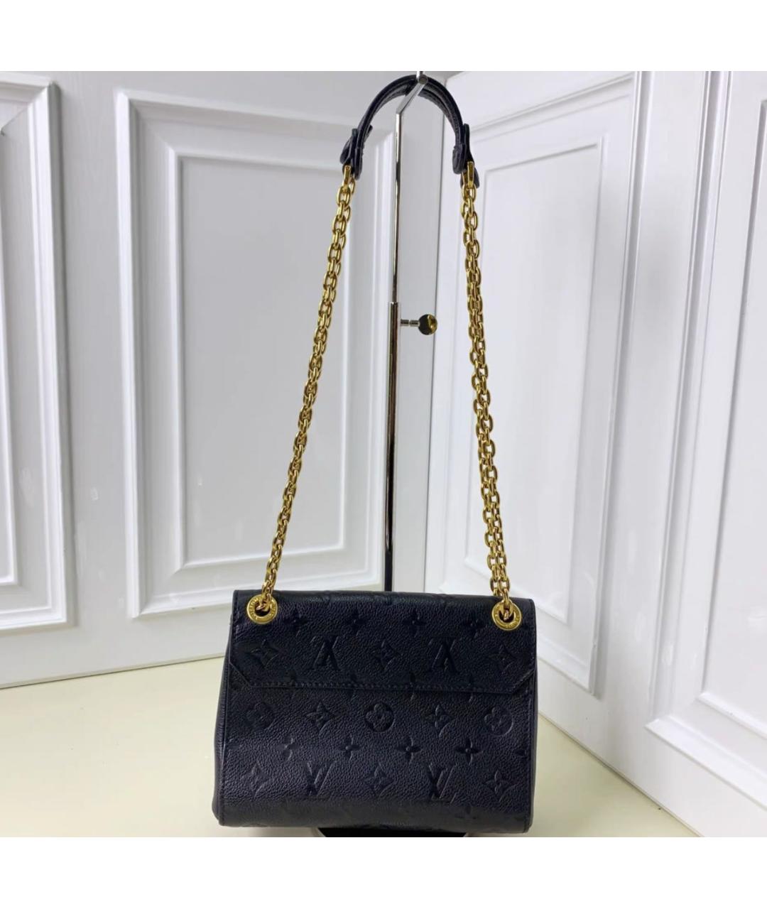 LOUIS VUITTON Черная кожаная сумка через плечо, фото 2