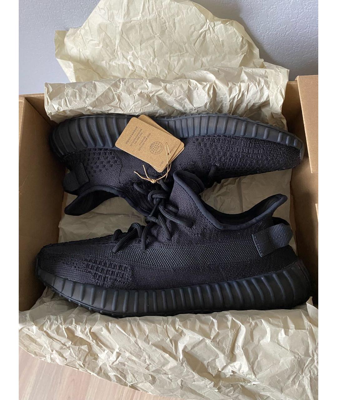 ADIDAS YEEZY Черные текстильные низкие кроссовки / кеды, фото 2