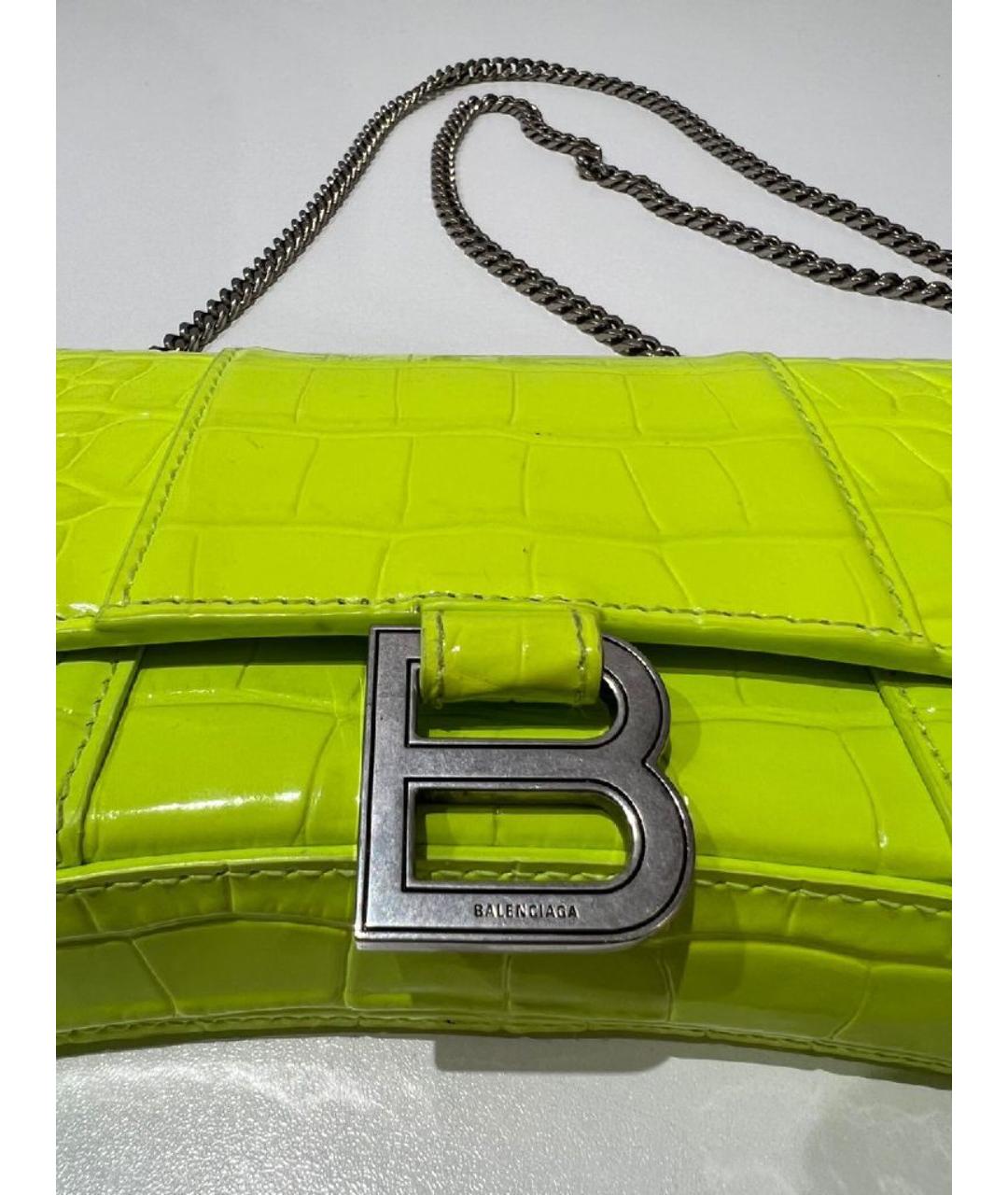 BALENCIAGA Зеленая кожаная сумка через плечо, фото 9