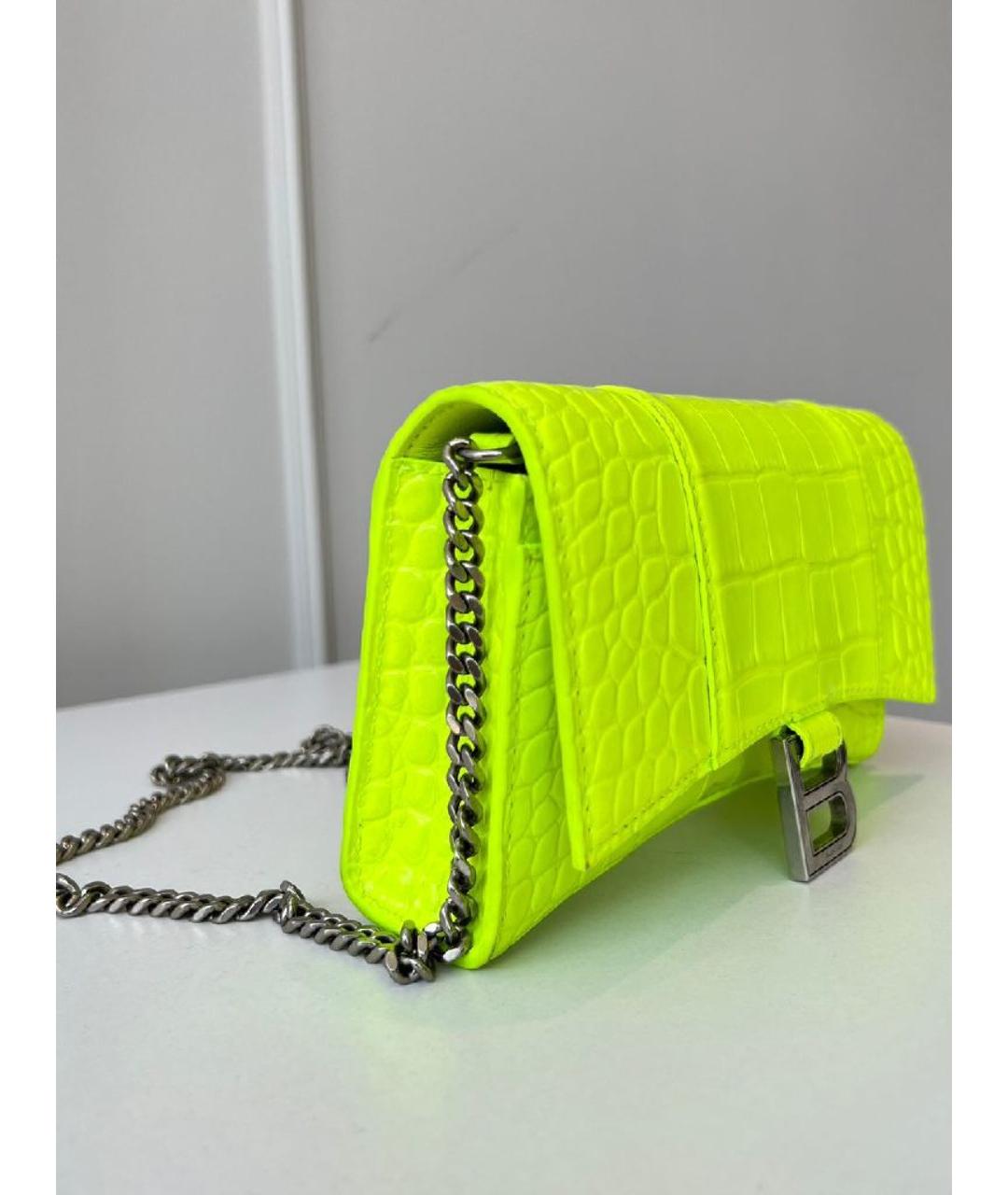 BALENCIAGA Зеленая кожаная сумка через плечо, фото 2