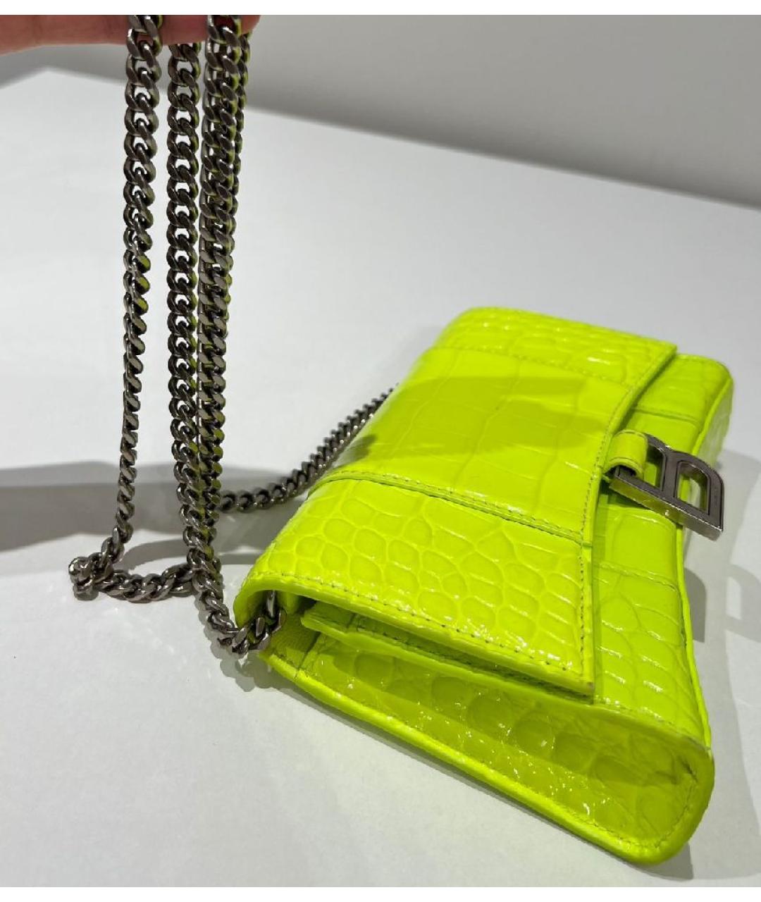 BALENCIAGA Зеленая кожаная сумка через плечо, фото 8