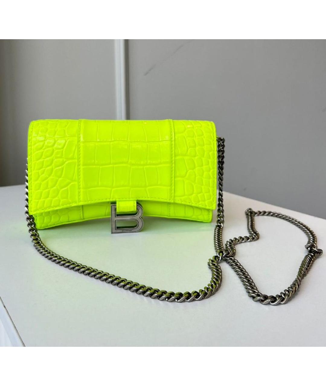 BALENCIAGA Зеленая кожаная сумка через плечо, фото 10