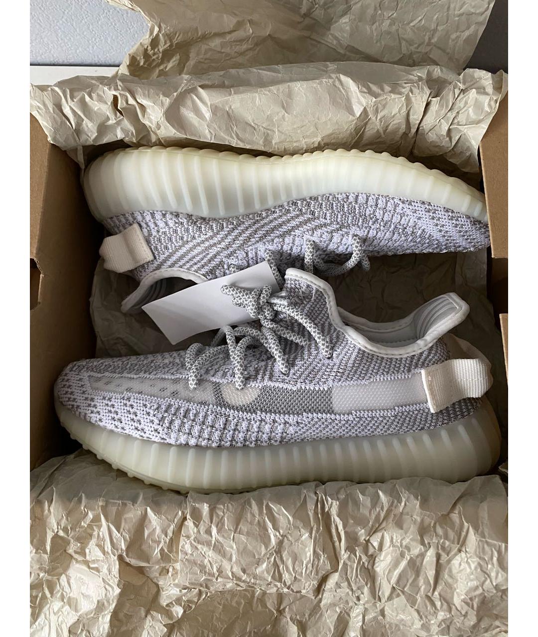 ADIDAS YEEZY Белые текстильные низкие кроссовки / кеды, фото 2