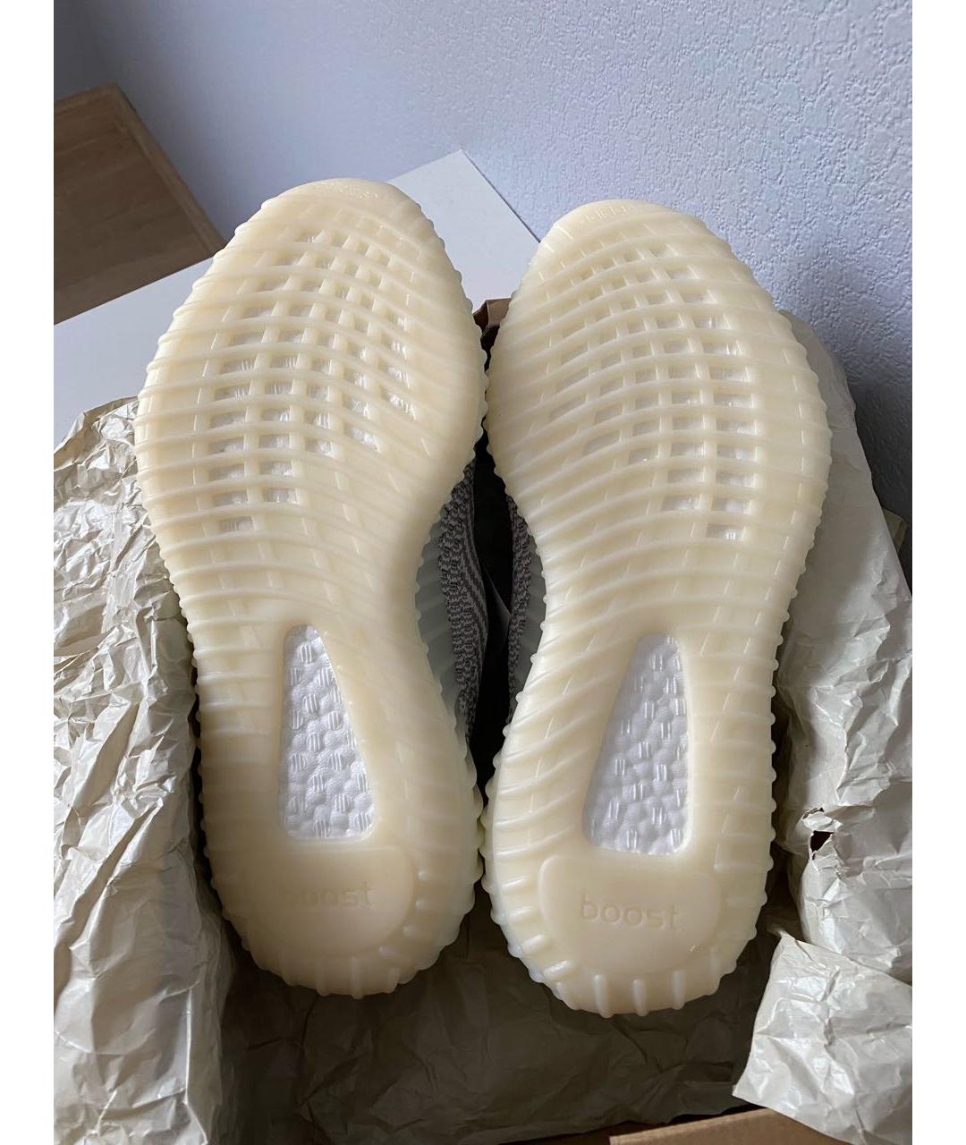 ADIDAS YEEZY Белые текстильные низкие кроссовки / кеды, фото 4