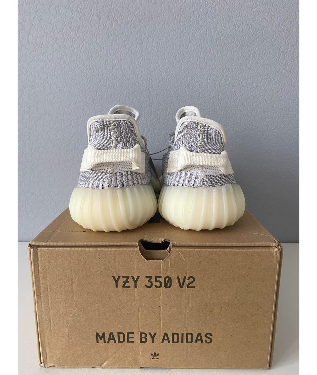 ADIDAS YEEZY Белые текстильные низкие кроссовки / кеды, фото 5