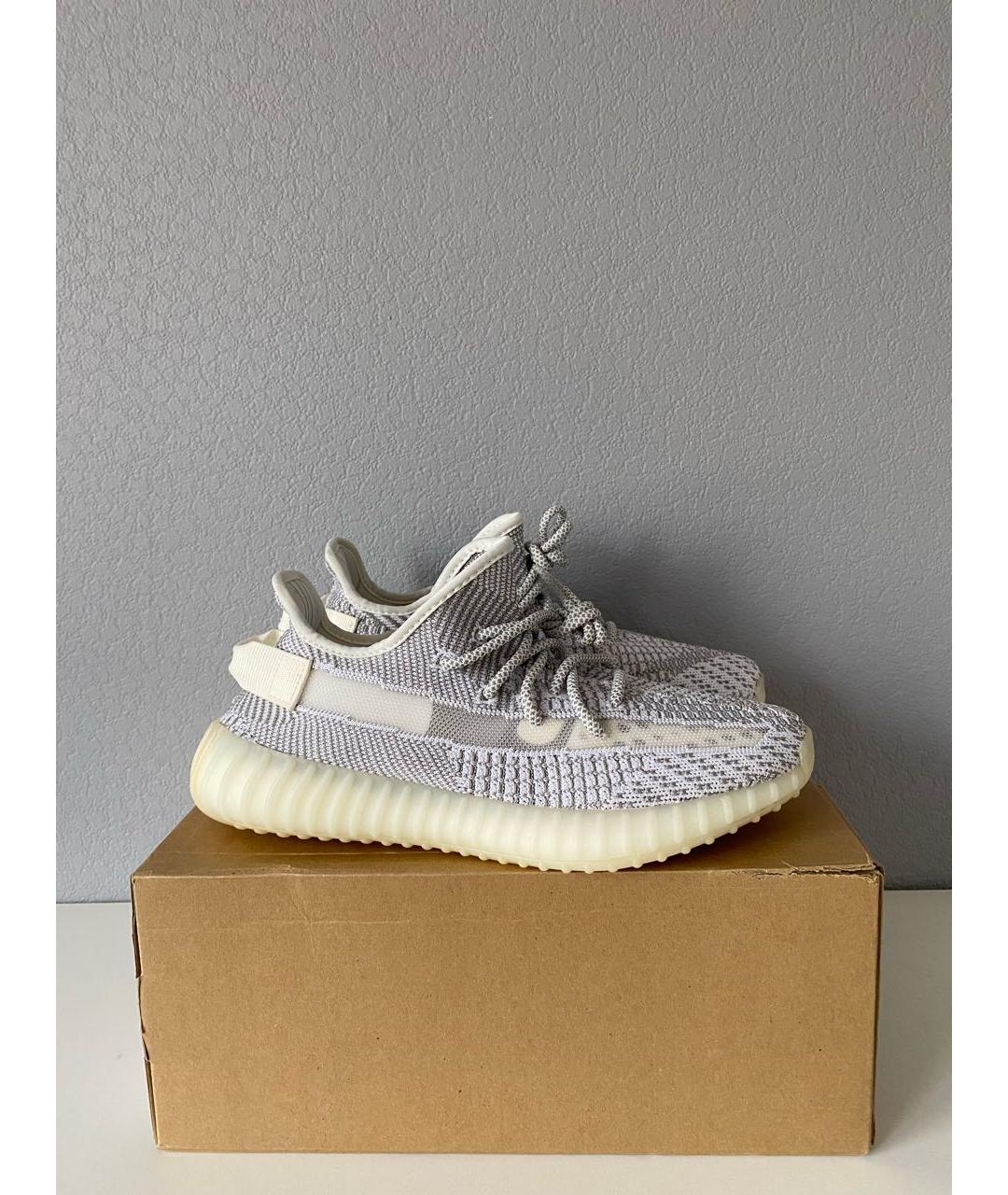 ADIDAS YEEZY Белые текстильные низкие кроссовки / кеды, фото 3