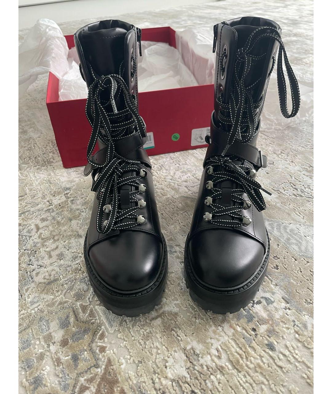 VALENTINO Черные кожаные ботинки, фото 2