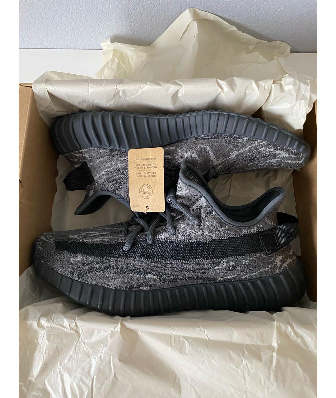 ADIDAS YEEZY Черные текстильные низкие кроссовки / кеды, фото 2
