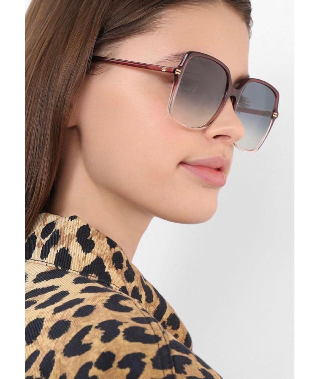 GUCCI Бордовые солнцезащитные очки, фото 4