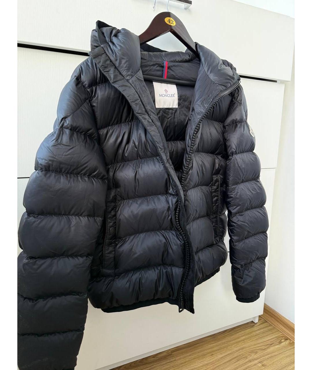 MONCLER Черный полиэстеровый пуховик, фото 7