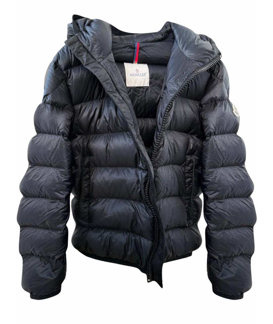 MONCLER Черный полиэстеровый пуховик, фото 1