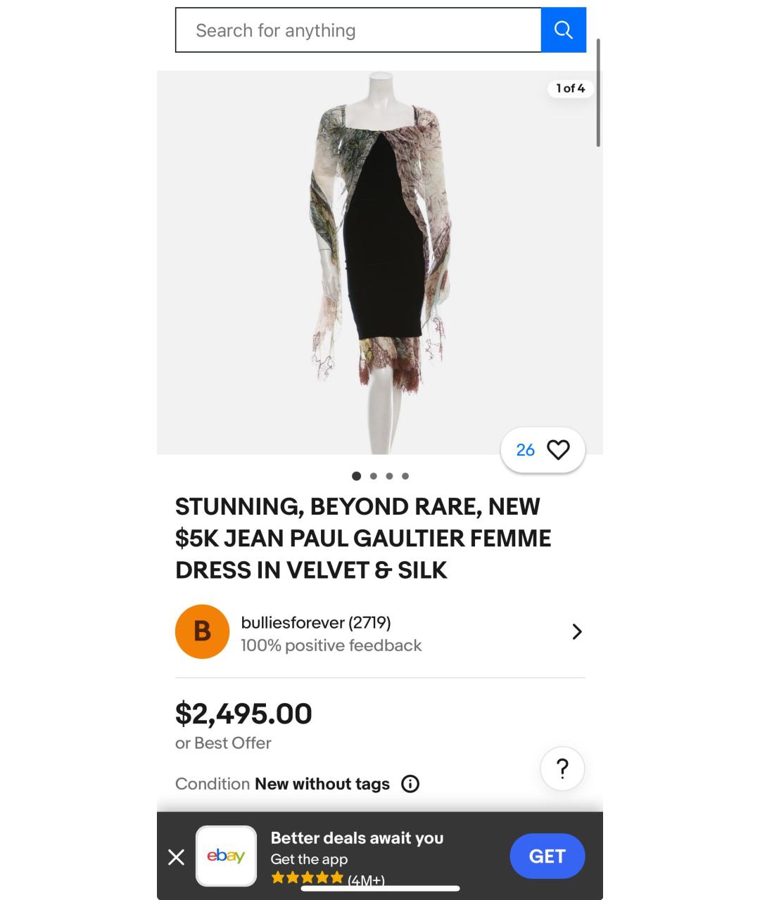 JEAN PAUL GAULTIER Мульти бархатное вечернее платье, фото 6