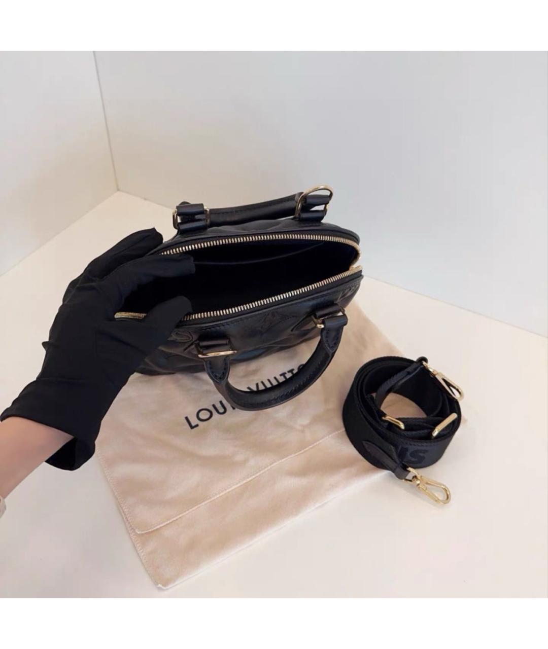 LOUIS VUITTON Черная кожаная сумка на плечо, фото 7