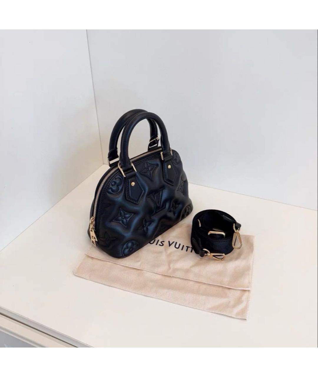 LOUIS VUITTON Черная кожаная сумка на плечо, фото 3