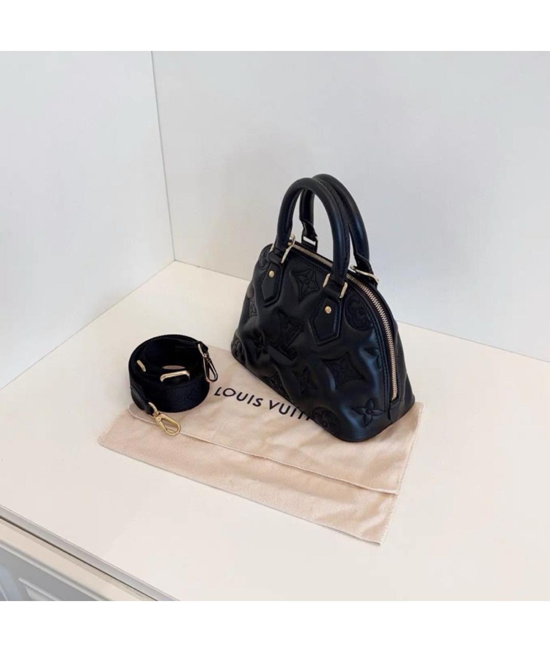 LOUIS VUITTON Черная кожаная сумка на плечо, фото 4