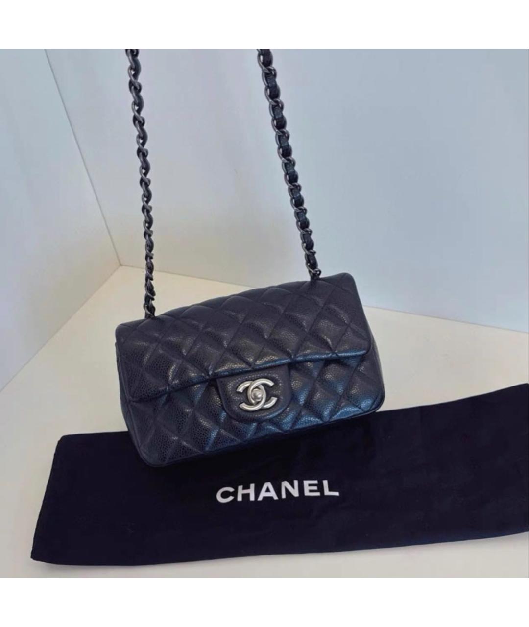 CHANEL Черная кожаная сумка через плечо, фото 5