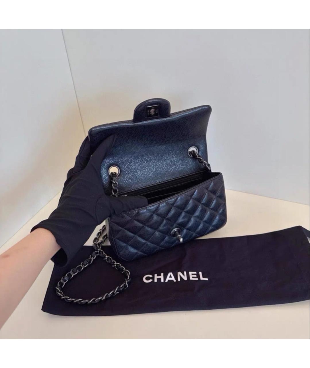 CHANEL Черная кожаная сумка через плечо, фото 6