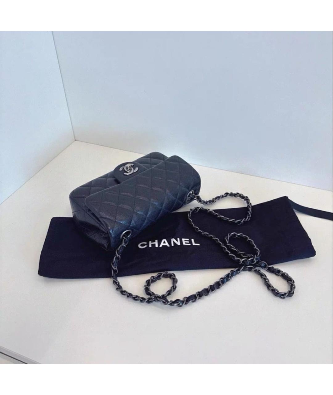 CHANEL Черная кожаная сумка через плечо, фото 4