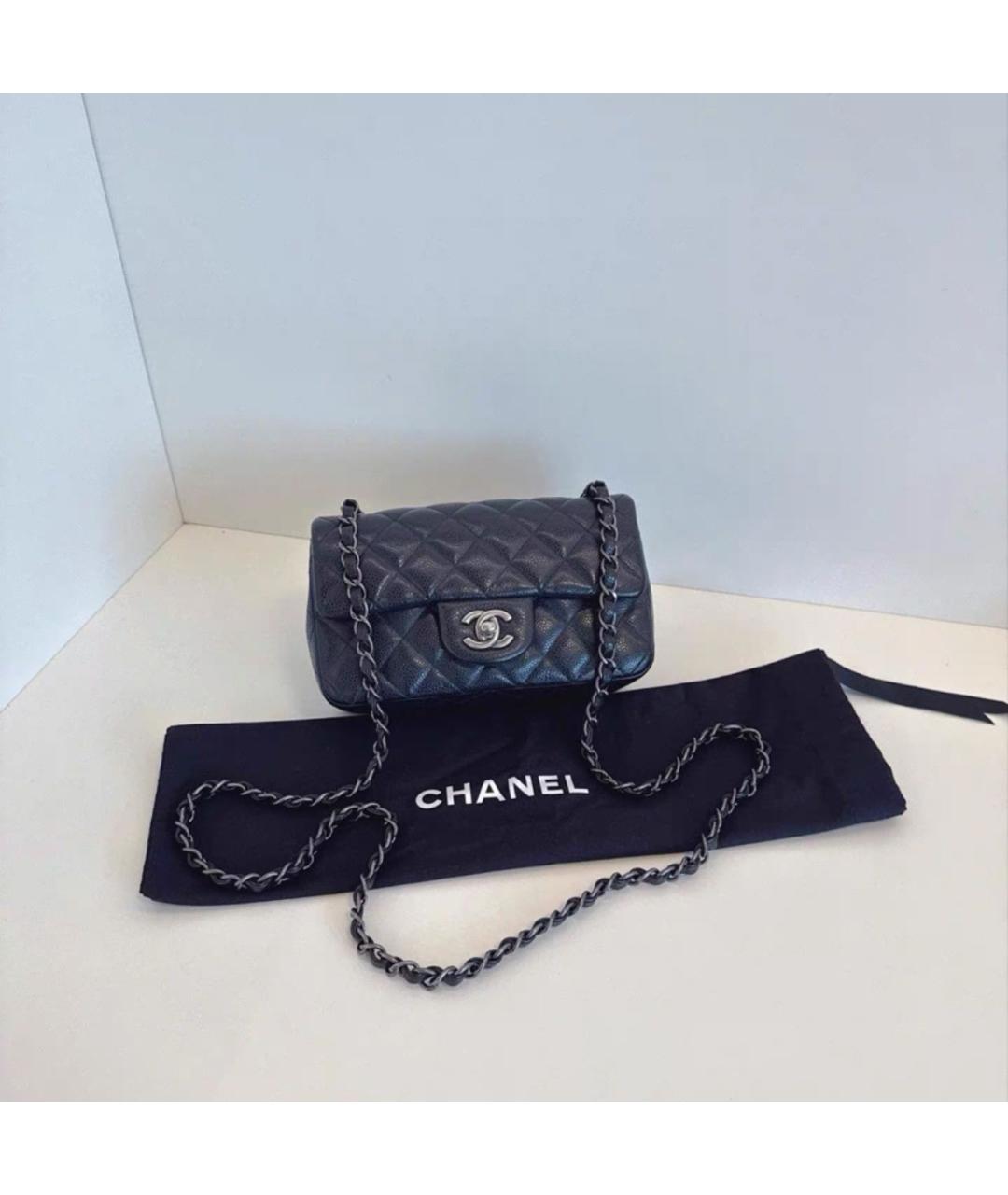 CHANEL Черная кожаная сумка через плечо, фото 8