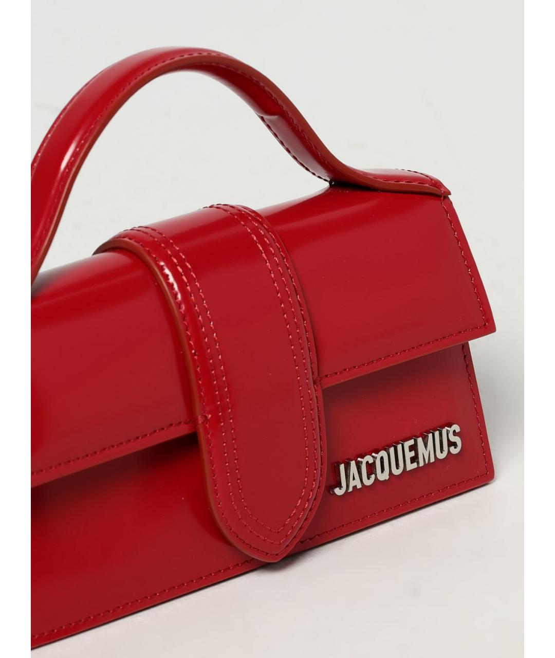JACQUEMUS Красная кожаная сумка с короткими ручками, фото 4