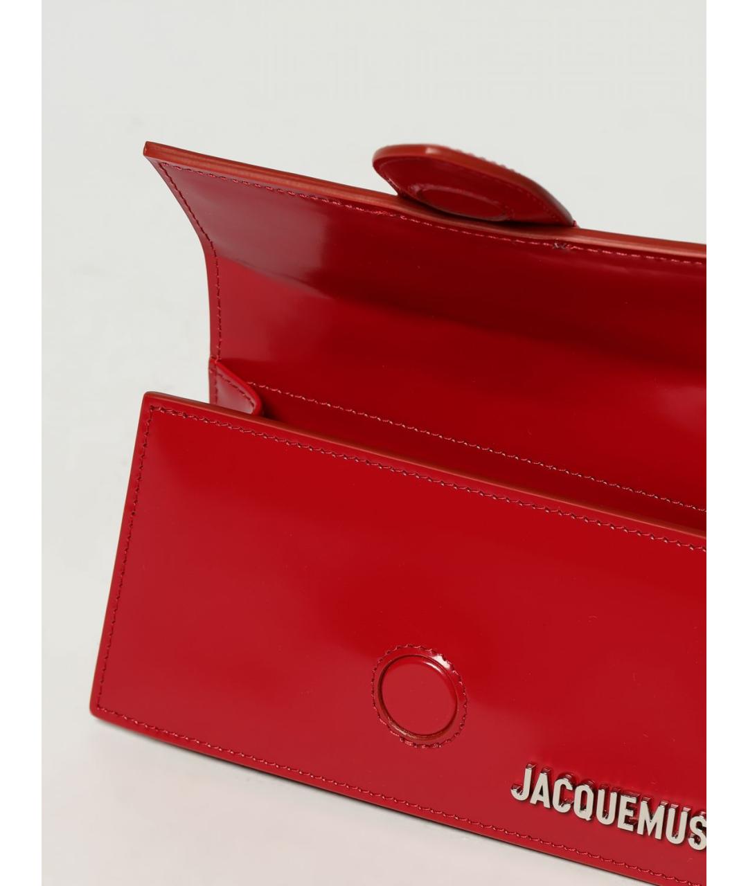 JACQUEMUS Красная кожаная сумка с короткими ручками, фото 5