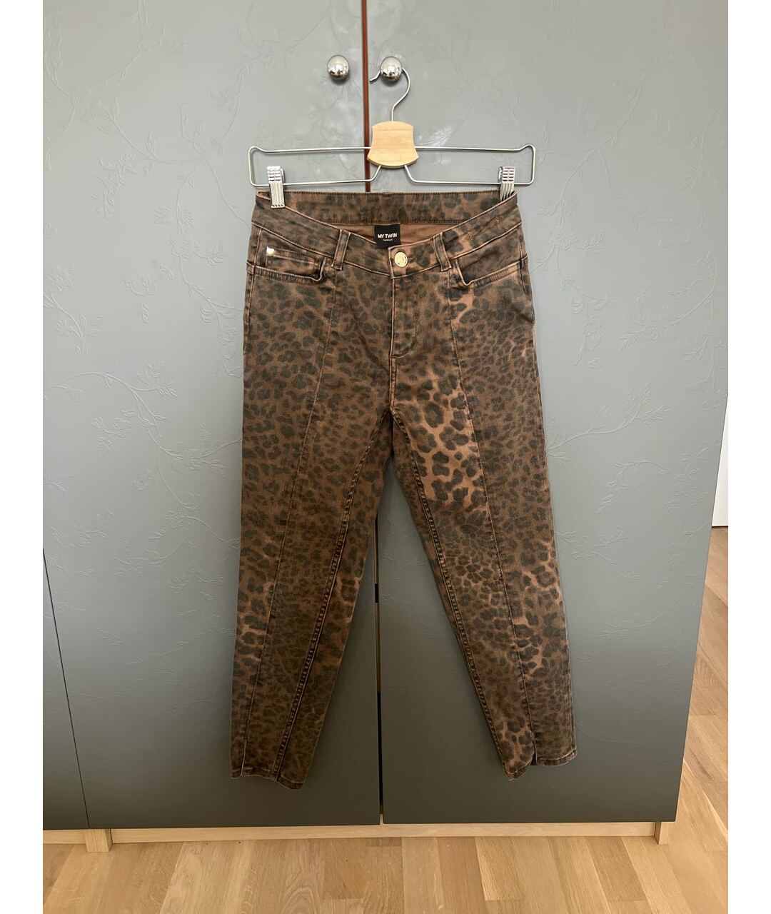 TWIN-SET Коричневые хлопко-эластановые джинсы слим, фото 5