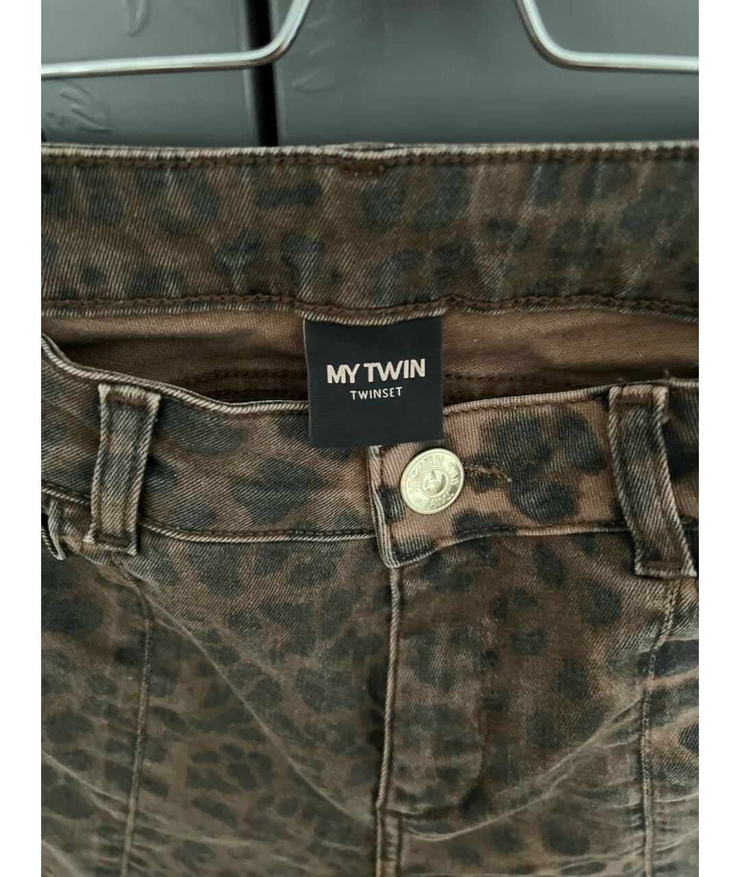 TWIN-SET Коричневые хлопко-эластановые джинсы слим, фото 3