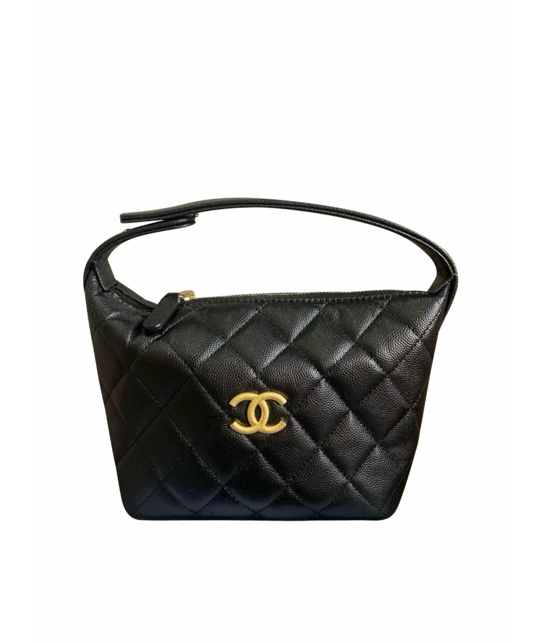 CHANEL Черная кожаная сумка с короткими ручками, фото 1