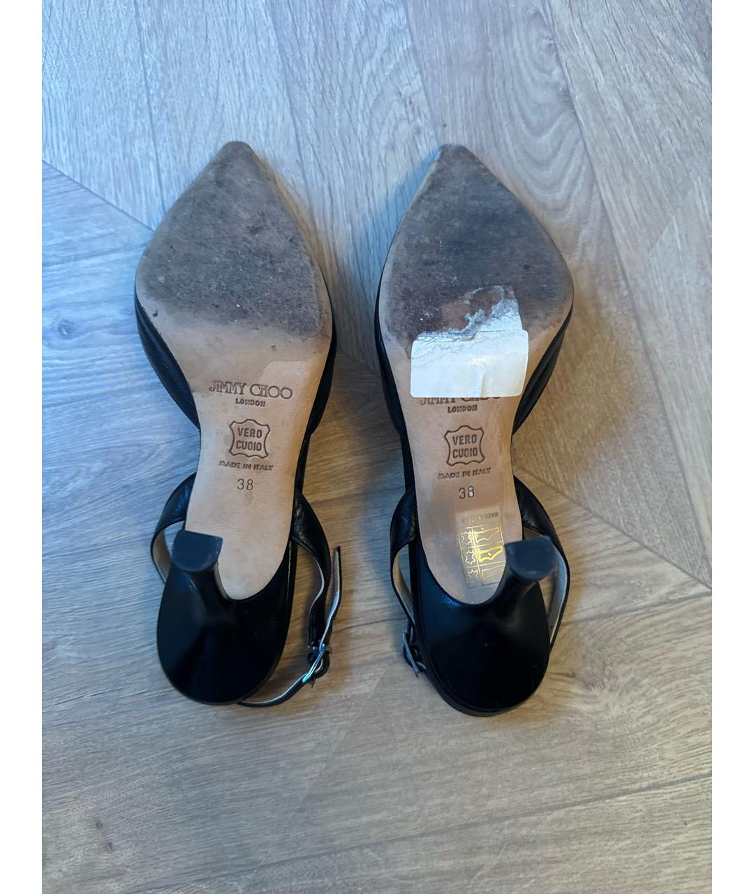 JIMMY CHOO Черные кожаные туфли, фото 6