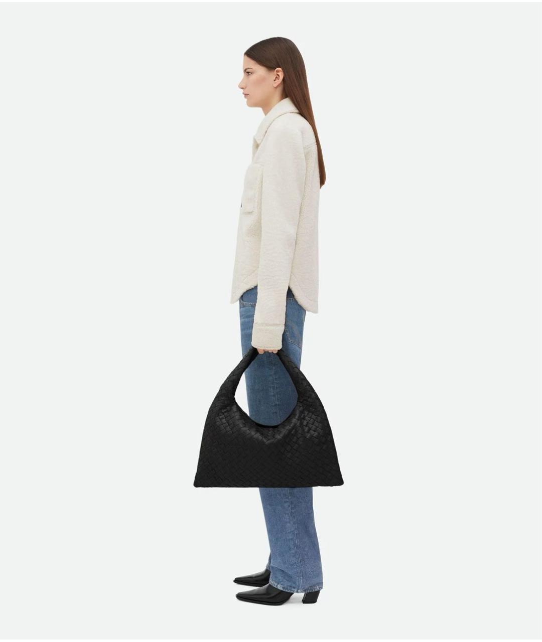 BOTTEGA VENETA Черная кожаная сумка через плечо, фото 5