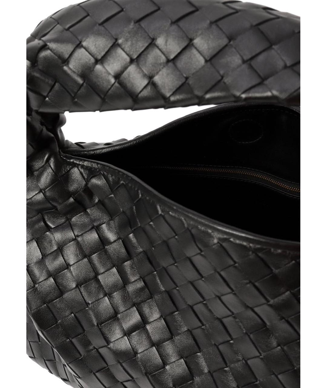 BOTTEGA VENETA Черная кожаная сумка через плечо, фото 3