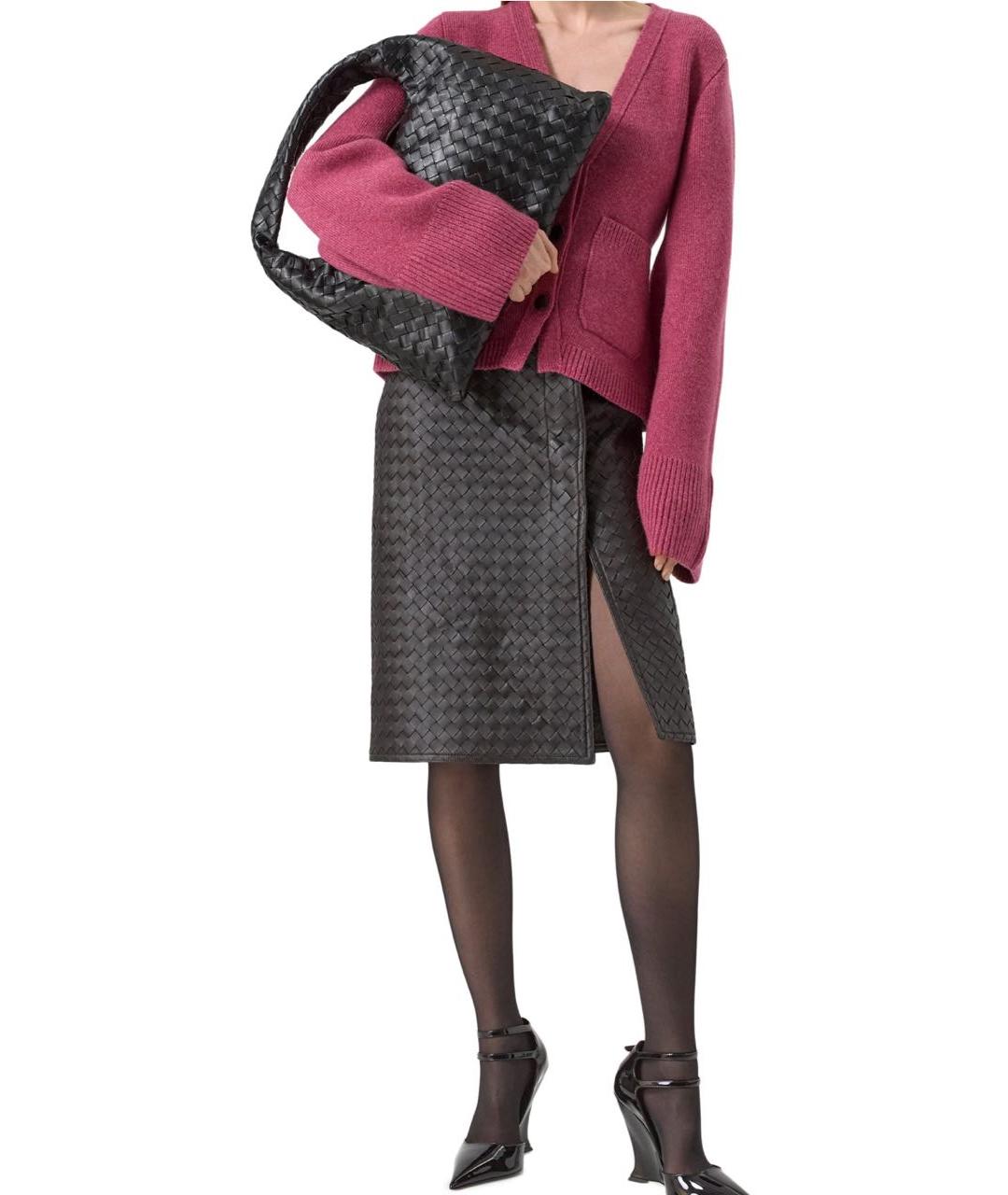BOTTEGA VENETA Черная кожаная сумка через плечо, фото 8