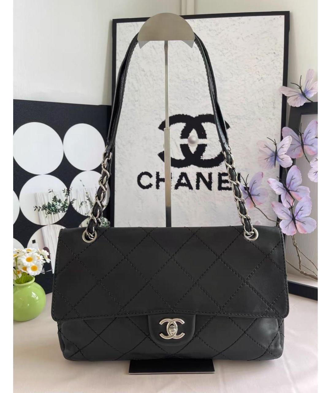 CHANEL Черная кожаная сумка тоут, фото 9