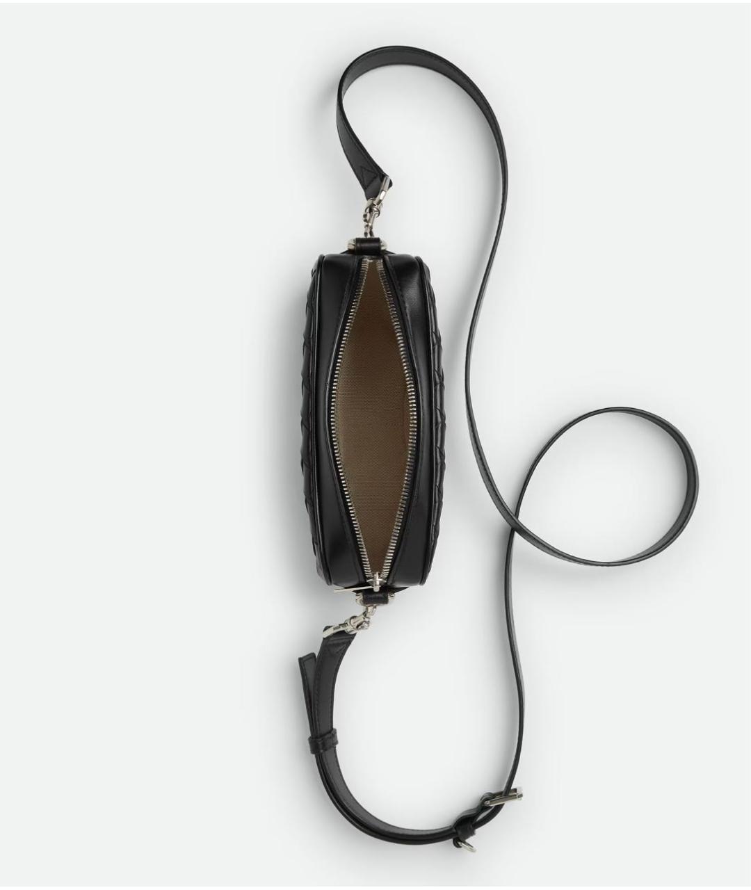 BOTTEGA VENETA Черная кожаная сумка на плечо, фото 4