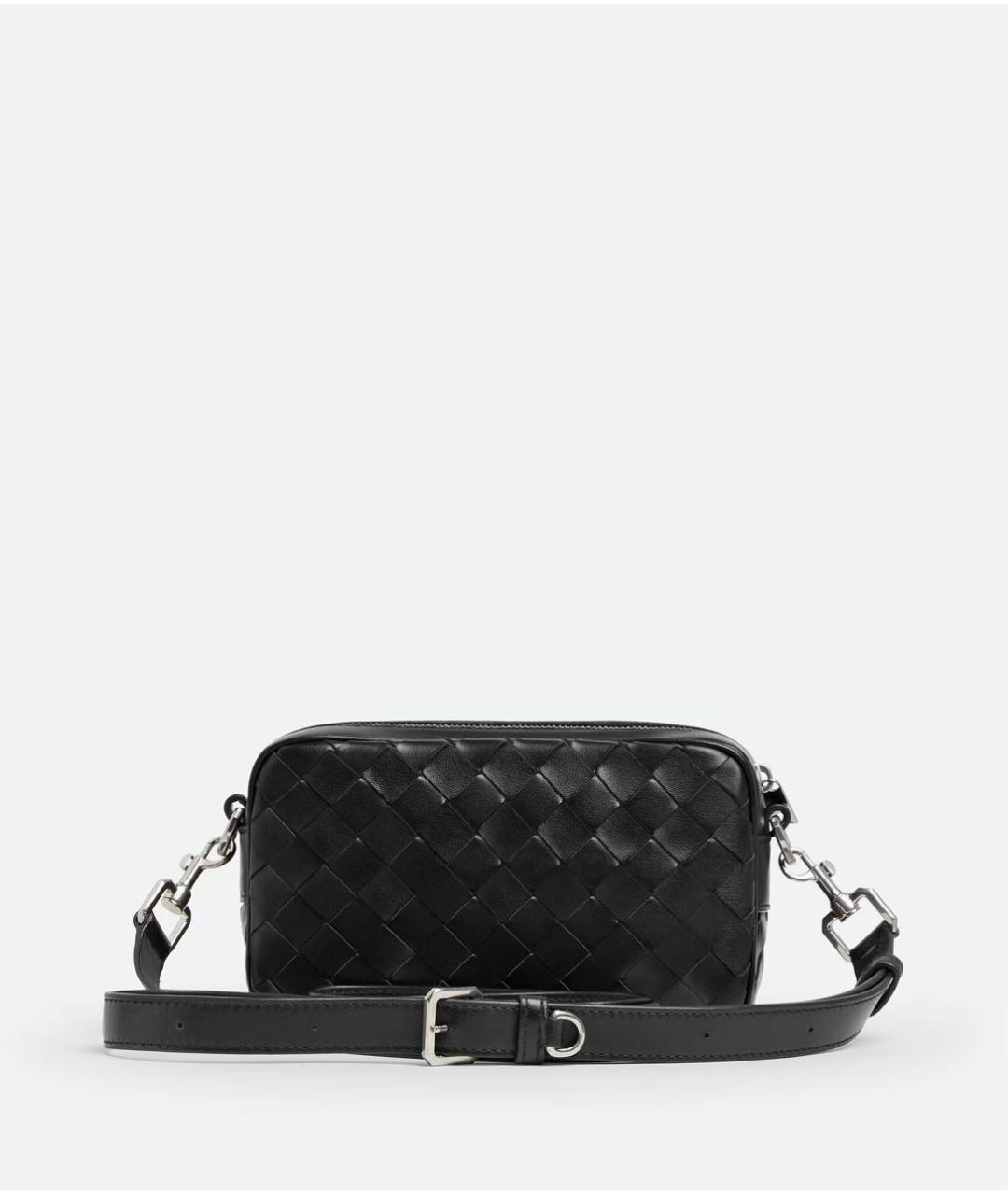 BOTTEGA VENETA Черная кожаная сумка на плечо, фото 2